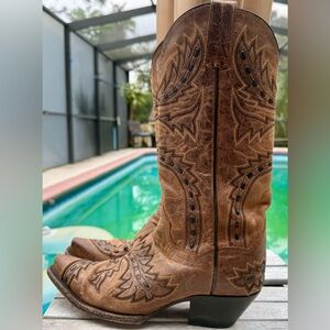 Dan Post Brown Leather Western Cowboy Boots